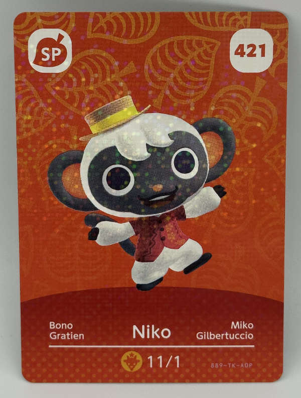 421 Niko Animal Crossing Series 5 amiibo Card