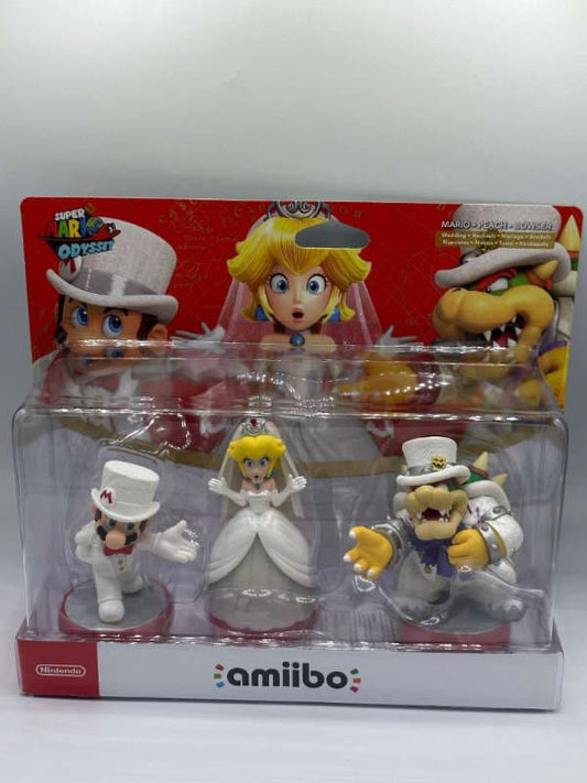 Super Mario Odyssey Wedding Triple Pack Mario, Peach, Bowser amiibo